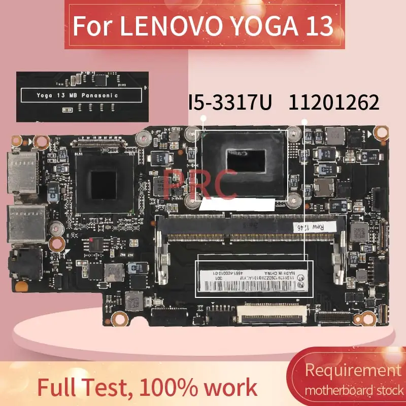 

11201262 For LENOVO YOGA 13 I5-3317U Laptop Motherboard DDR3 Notebook Mainboard