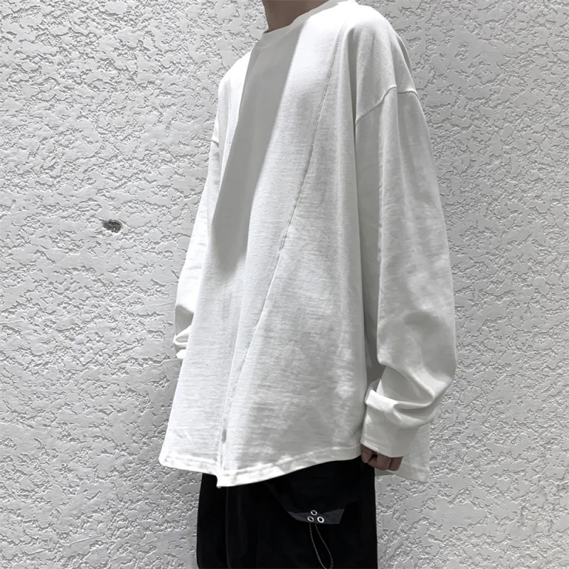 

New autumn men's T-shirt Korean version versatile men's loose languid lazy long sleeve T-shirt BF style youth base shirt trend