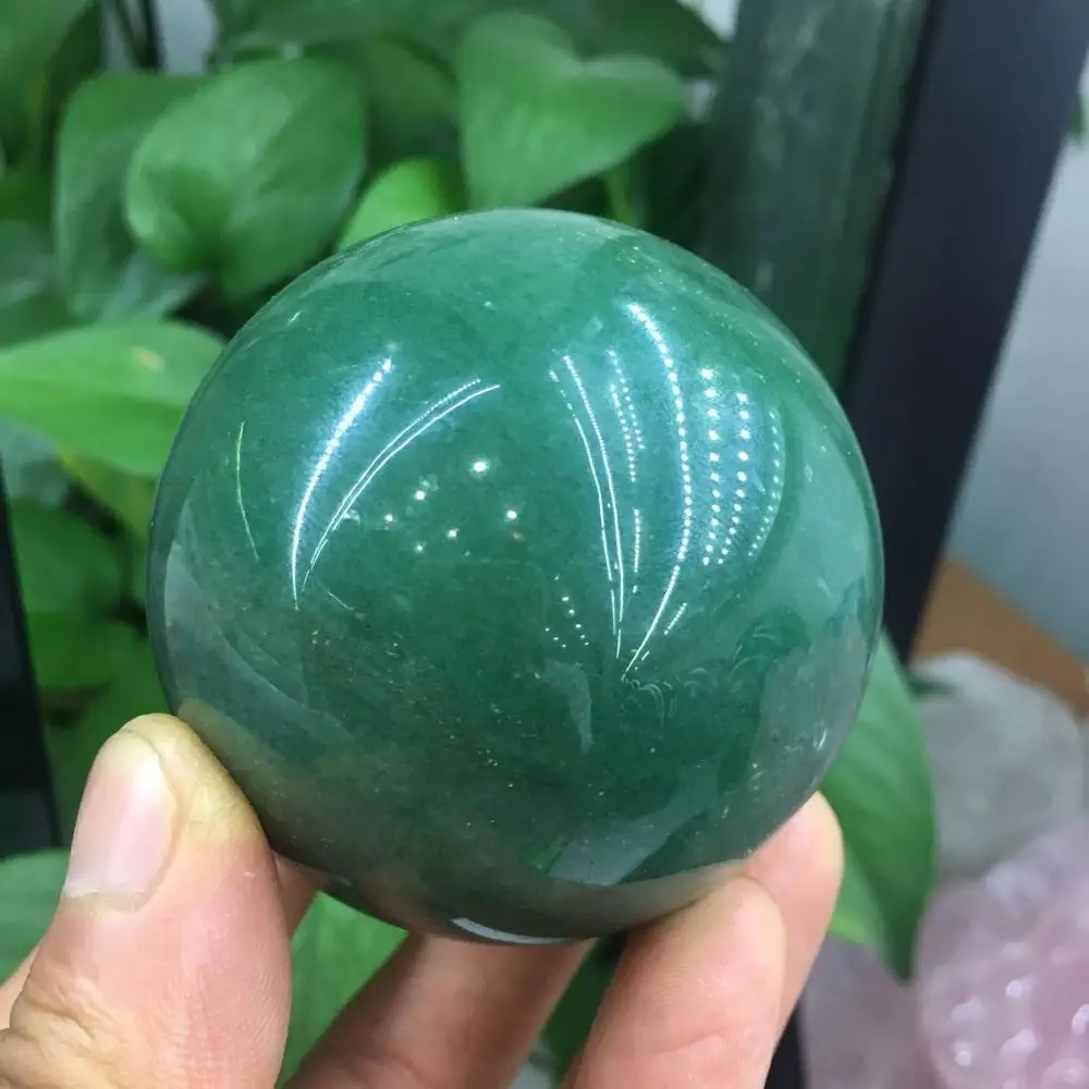 

55MM Natural Green Aventurine Gem Stones Round Ball Crystal Healing Sphere