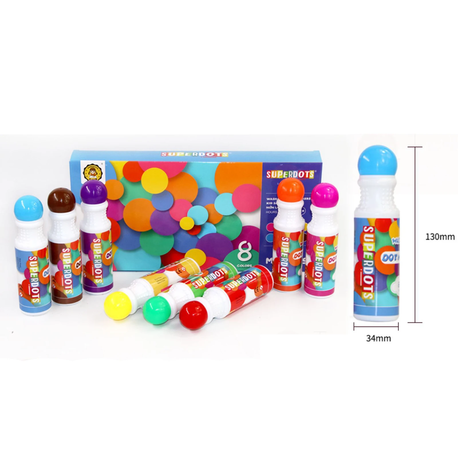 8 ألوان منقطة علامات الطلاء Dauber Bingo Dabbers للأطفال اللوحة Daub أنابيب أنشطة الأطفال الصغار الحرف التعلم لوازم الفن