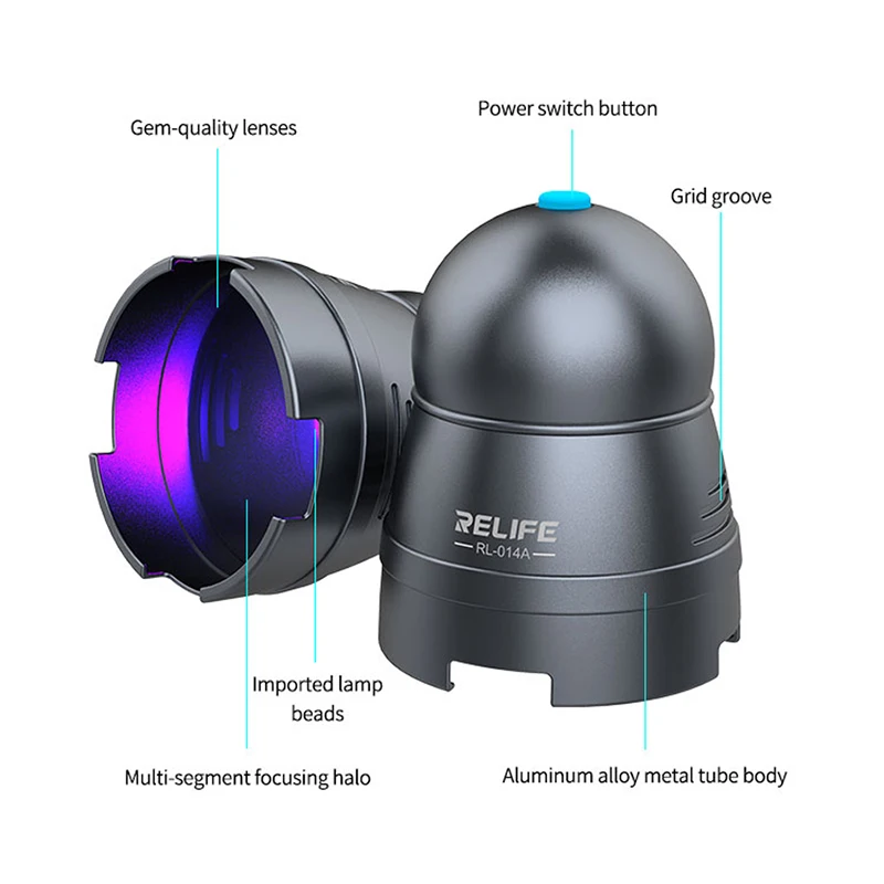 RELIFE RL-014A UV Curing lamp USB Portable Adjustable UV Glue Green Oil Curing Light