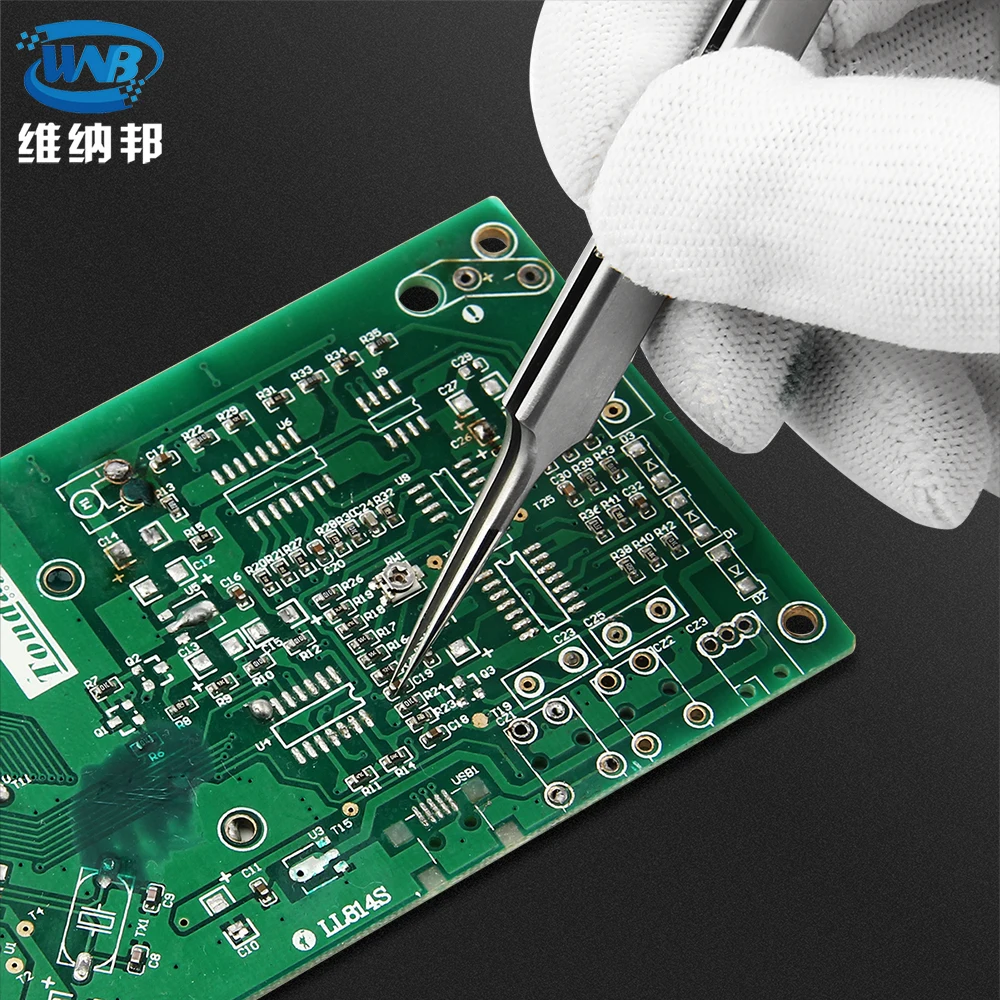 Pinza a punta dritta curva in acciaio inossidabile WNB 302 pinzette di precisione anticorrosione riparazione industriale elettronica strumento di manutenzione