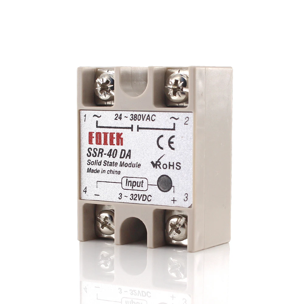 SSR-10DA SSR-25DA SSR-40DA 10A 25A 40A Solid State Relaismodule 3-32V Ingang DC 24-380V AC Uitgang Hoge Kwaliteit