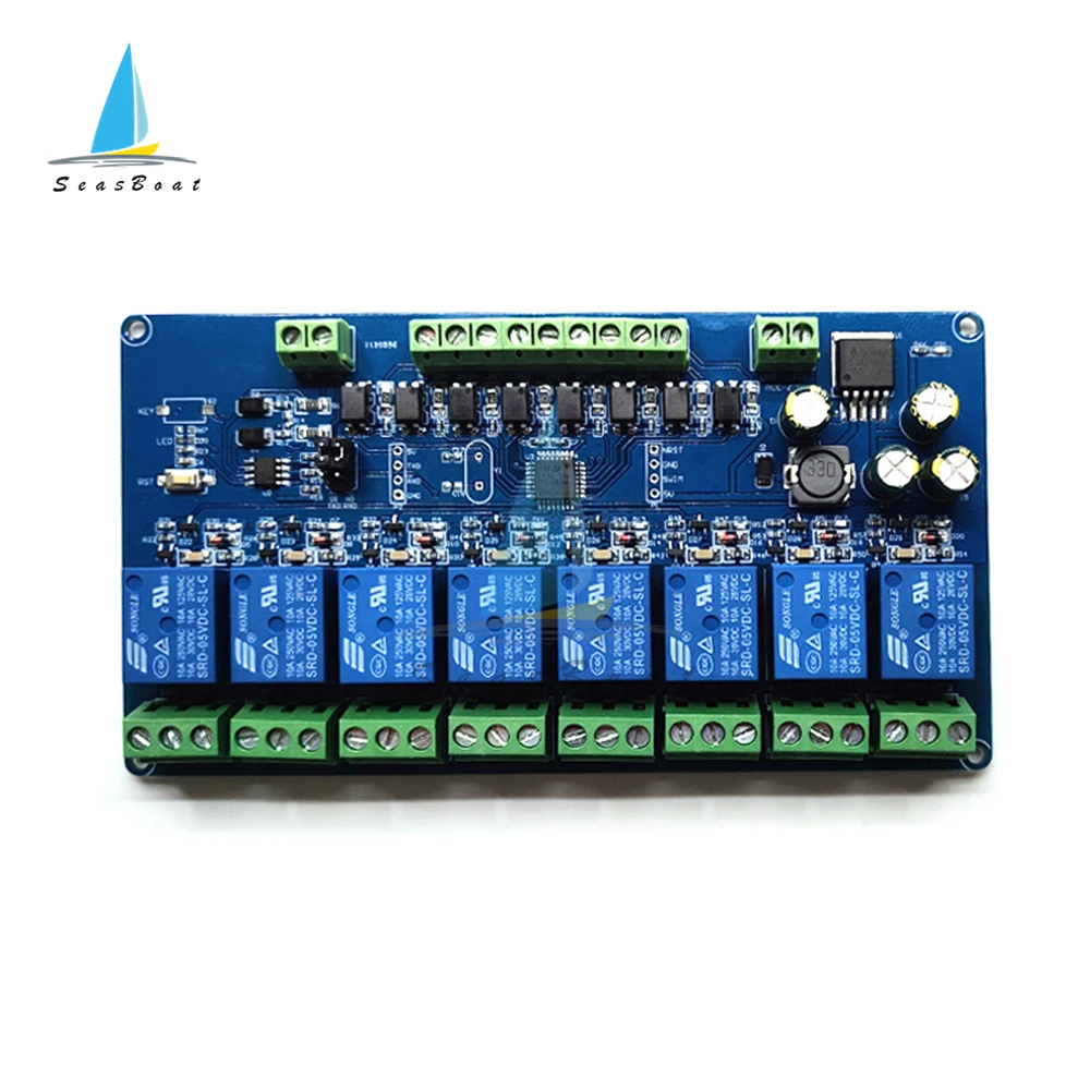 DC 7 -30V 8 kanal Modbus RTU röle modülü anahtarı RS485 TTL haberleşme 8 yollu röle giriş çıkışı arduino için güç kontrol
