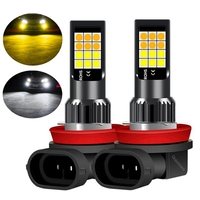 2Pcs Dual Colors H11 H8 9006 HB4 881 H27 High Quality 3030 LED Auto Fog Lamp Car Anti Fog Light Bulb Foglamps Yellow White