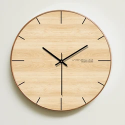 Round Wall Clock Wooden Modern Design Wooden Wall Clock Big Home Christmas Home Decoration Accessories
