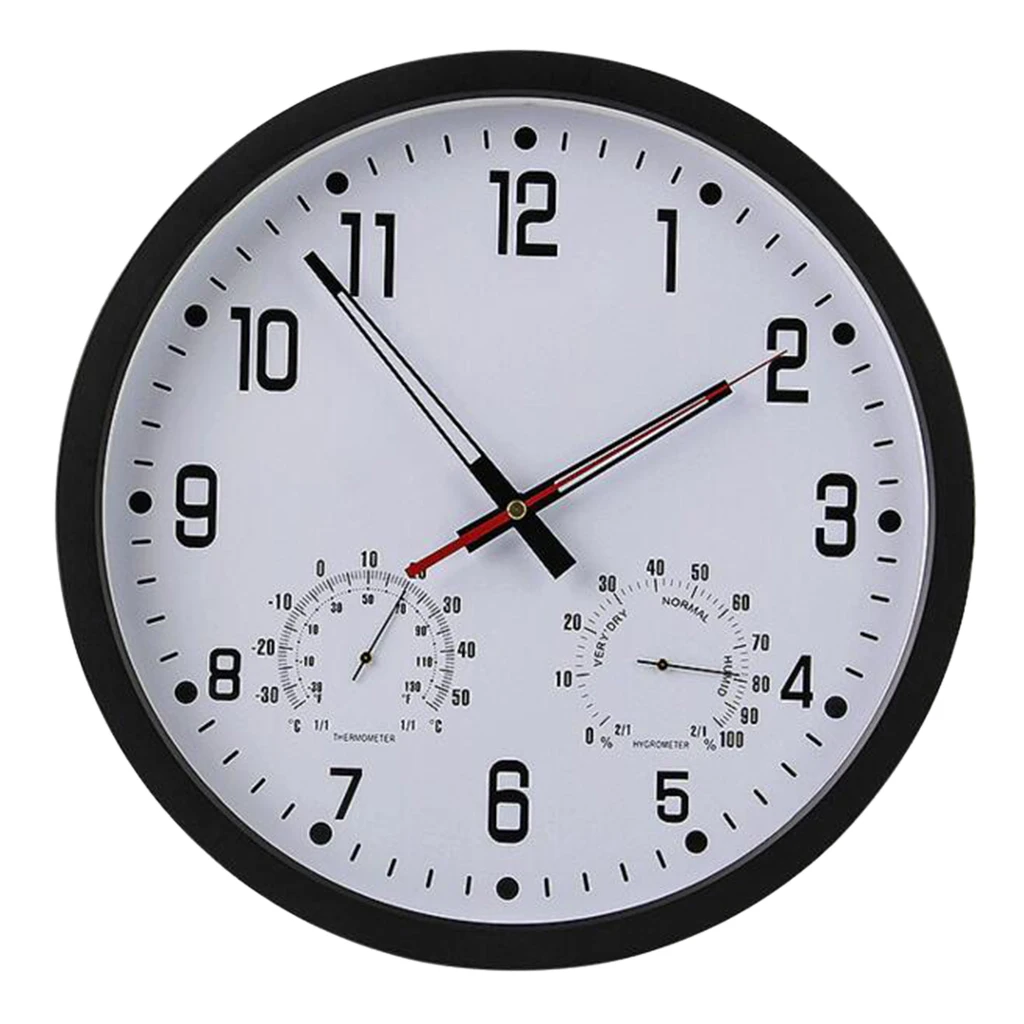 Round Humidity Thermometer Round Wall Clock Thermometer 35cm Easy