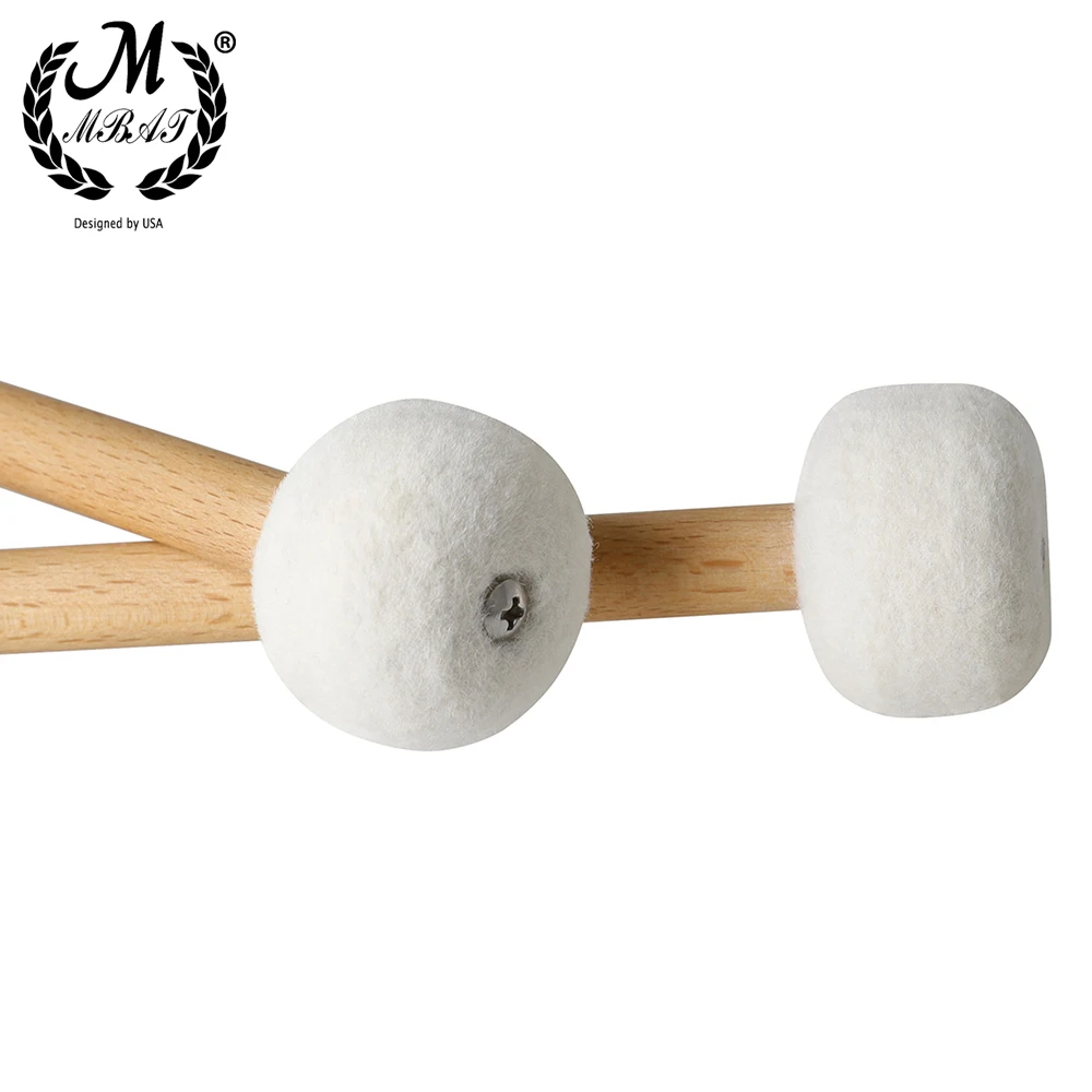 M MBAT 1 Pair Of Bass Drumstick Mallet Head Nylon Wool Felt Timpani, Marching Drum, Army Drum Drumsticks, Percussion Accessories