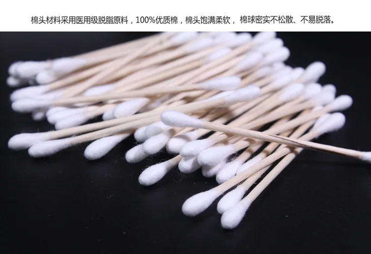 10X100pcs Makeup Swabs Double Head Wood Cotton Swabs Stick Buds Tip For Medical Cure Health Beauty Disposable Bud Repair Tools