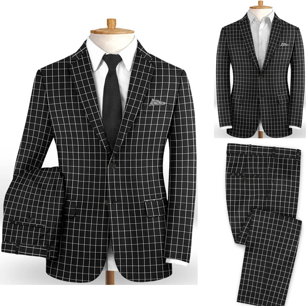 

Модный клетчатый мужской костюм, повседневный костюм из 2 предметов, мужские пляжные свадебные костюмы для мужчин, смокинги 2021, красивое вечернее платье