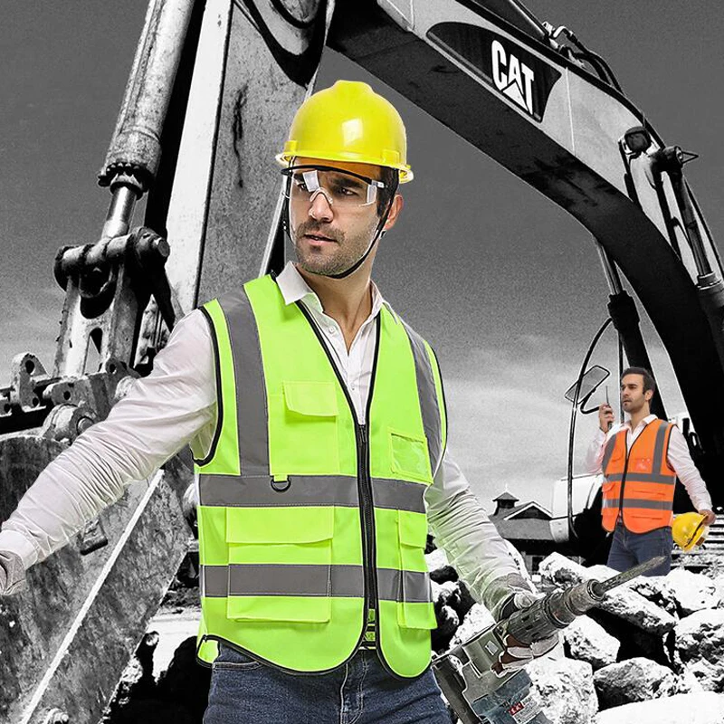 Reflective Vest With Reflective Polyester Fabric Safety Clothing