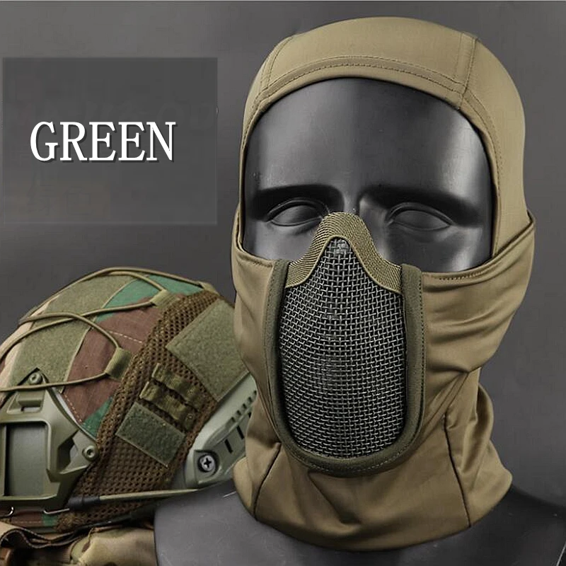 Masker Penutup Kepala Taktis Militer Baru Masker Berburu Paintball Airsoft Breathable Masker Tempur Menembak Aman Tahan Aus