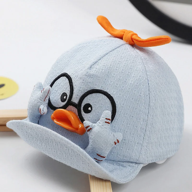 2 Styles Summer Kids Mesh Baseball Caps Baby Lovely Cartoon Duck Cotton Hats Girl Boys Outdoor Sunshade Headwear 1-10M