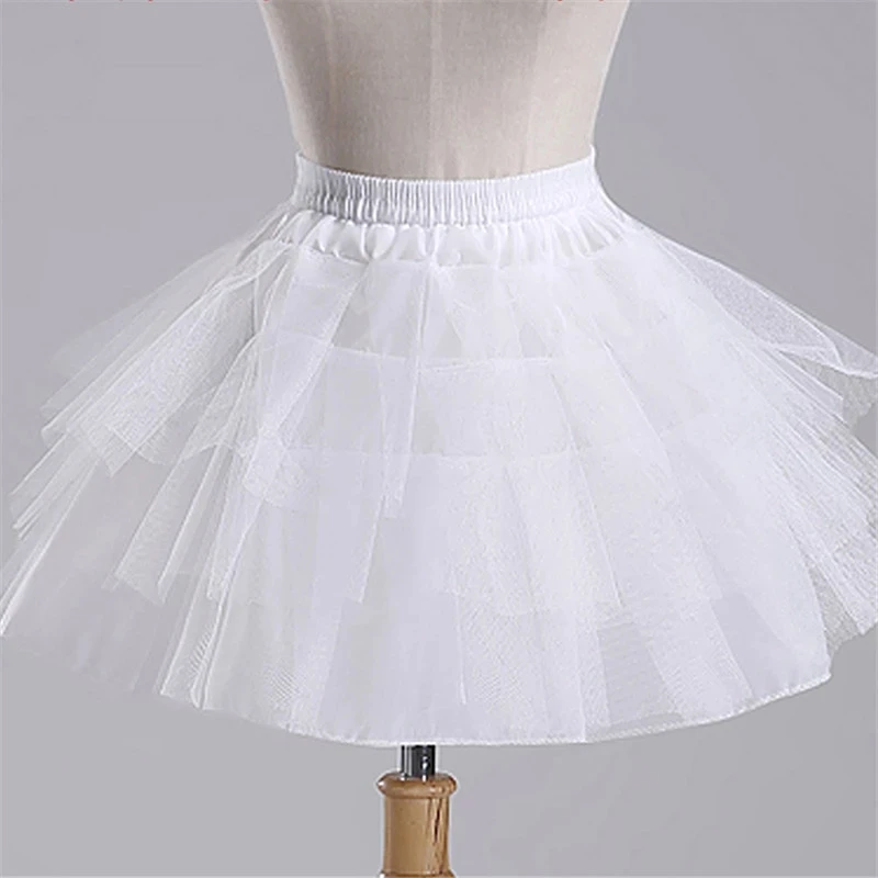 New Petticoats for Formal Flower Girl Dress 3 Layers Hoopless Short Crinoline Little Girls Kids Child Underskirt