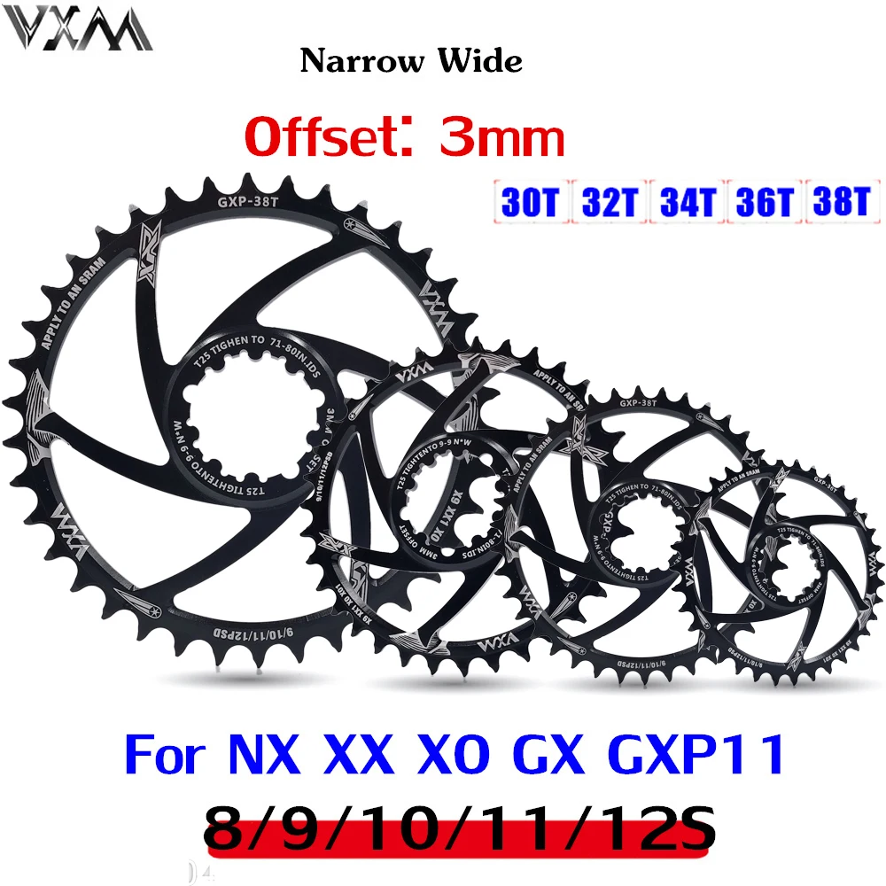 VXM Bicycle GXP Chainring Narrow Wide Mtb Bike Chainwheel 30T 32T 34T 36T 38T For SRAM GXP XX1 X9 XO X01 gx11 Eagle NX Crankset