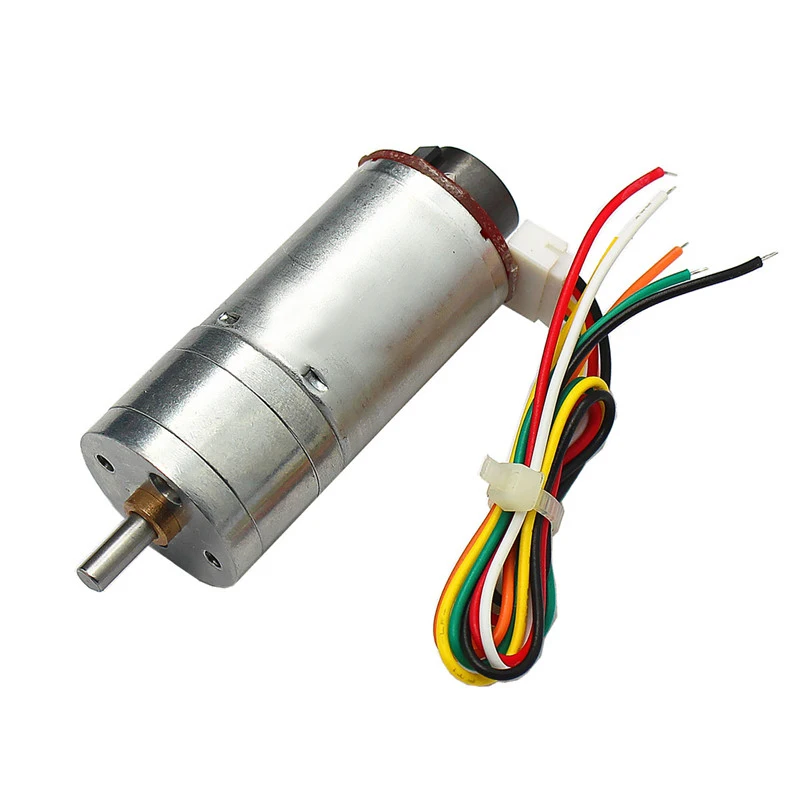 1pcs DC12V Gearbox Speed Reduction Gear Motor With Code Disk Tachometer Encoder 25GA370