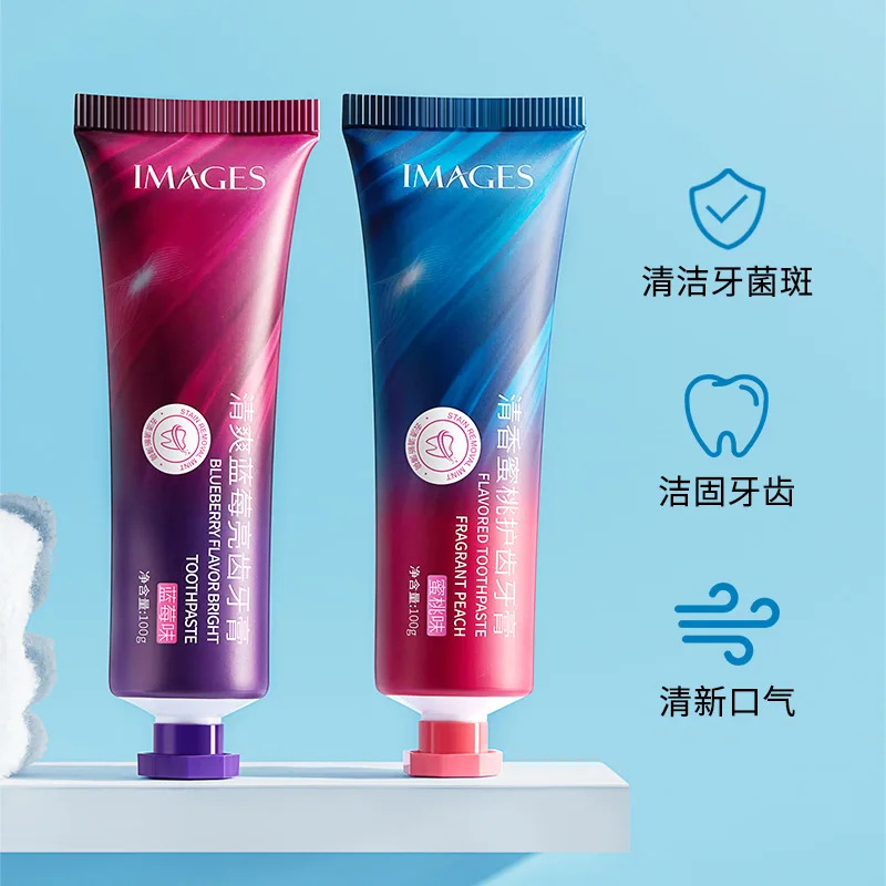 100g Peach Blueberry Toothpaste Whitening Teeth Remove Stains Whitening Fruit Flavour Toothpaste Fresh Breath Oral Care