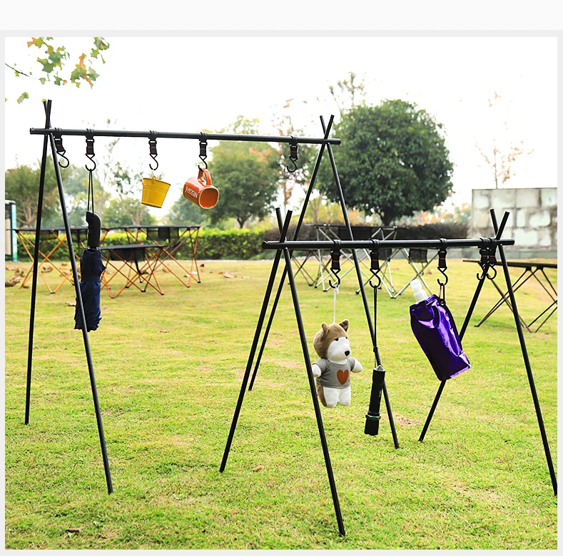 

Lightweight outdoor Folding Camping Shelf Aluminum Alloy Clothes Storage Hanger Cookware Eequipment Hanging Rack Triangle Rack