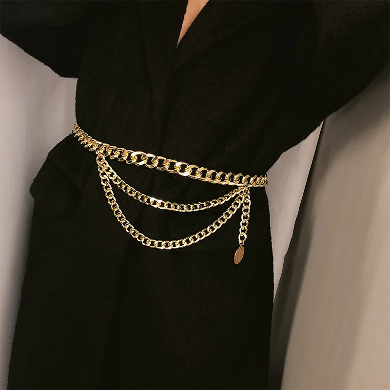 BLA Luxury Women Chain Belts Waistbands All-match Waist Gold Silver Multilayer Long Tassel Chain Belts For Party Jewelry Dress 3