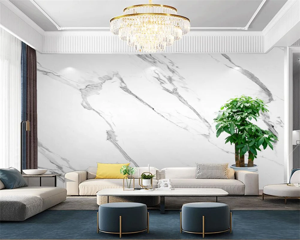 beibehang papel de parede Customized modern new atmospheric simple jazz white marble slate background wallpaper