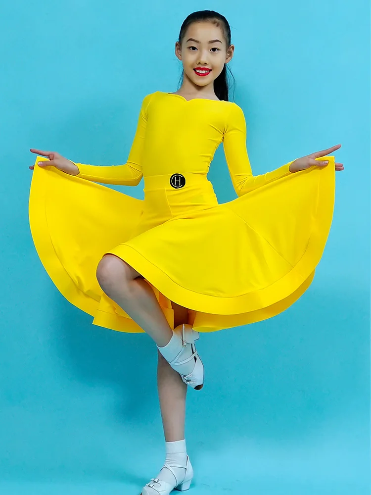 Latin Dance Clothing New Children'S Competition Dress Latin Dance Performance Suit Fish Bone Skirts Suit Latin Costumes DN10940