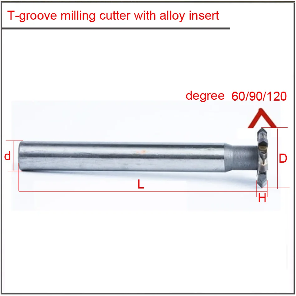 16/20/25mm 60 90 T-groove V-groove milling cutter for welded tungsten steel ,Welded carbide straight shank T-type milling cutter