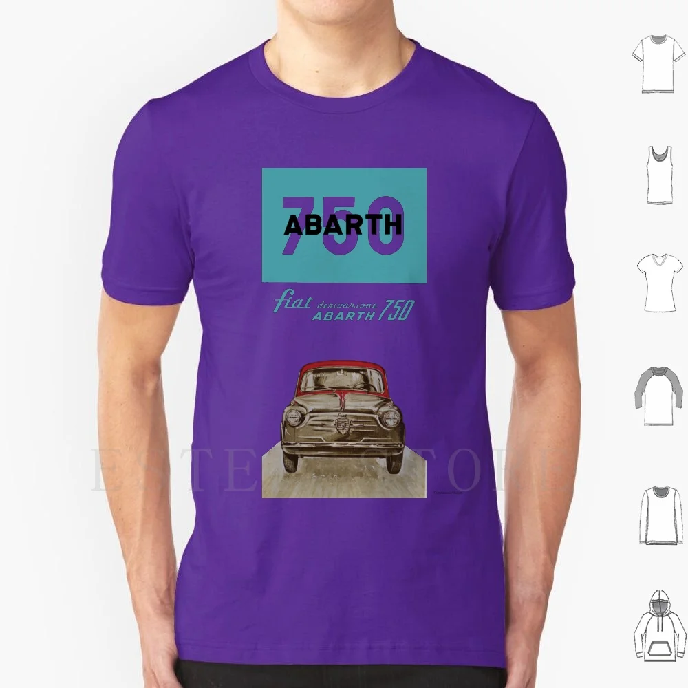 Abarth 750 T Shirt Cotton Men DIY Print Abarth 500 750 600 Mini Microcar Compact Subcompact City Car Sports Car Car