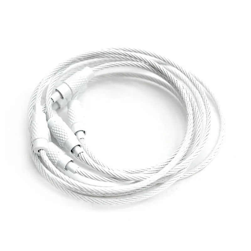 10-20pcs Stainless Steel Wire Keychain Ring Keyring Circle Loop