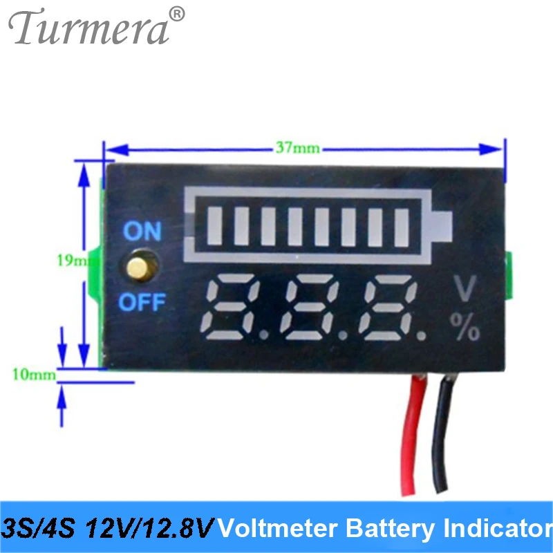 10S 12S 36V Lithium Lifepo4 Batterij Indicator Voltmeter Display Met Schakelaar Batterij Voor 36V 42V E-Bike En E-Scooter Gebruik