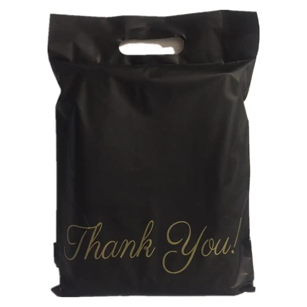 50Pcs Black Tote Bag With Golden Logo Mail Bags Printed Poly Mailer Packaging Envelopes With Self Seal Courier Storage Bags