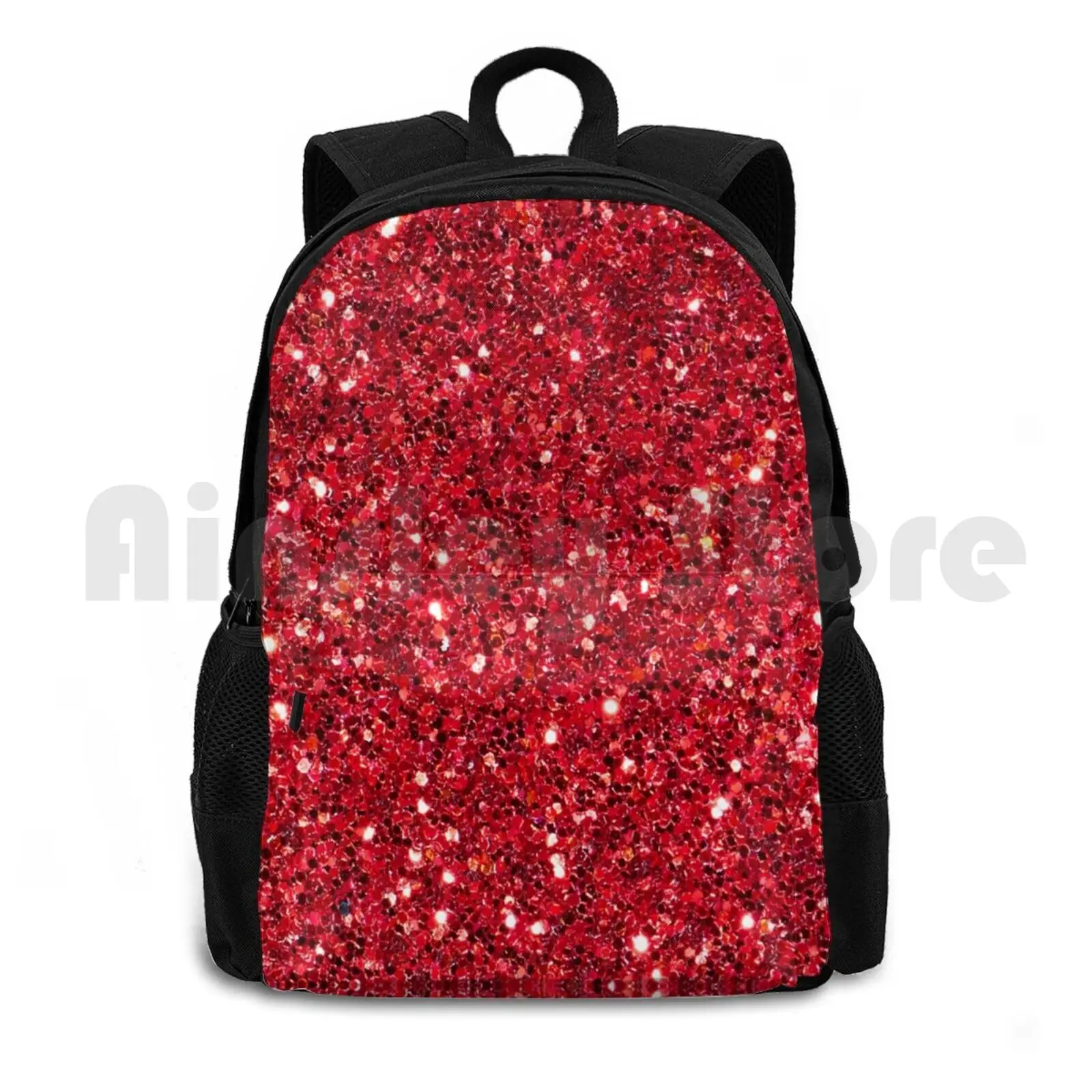 

Red Glitter Sparkle Pattern Outdoor Hiking Backpack Waterproof Camping Travel Red Glitter Red Sparkle Red Sparkle Background