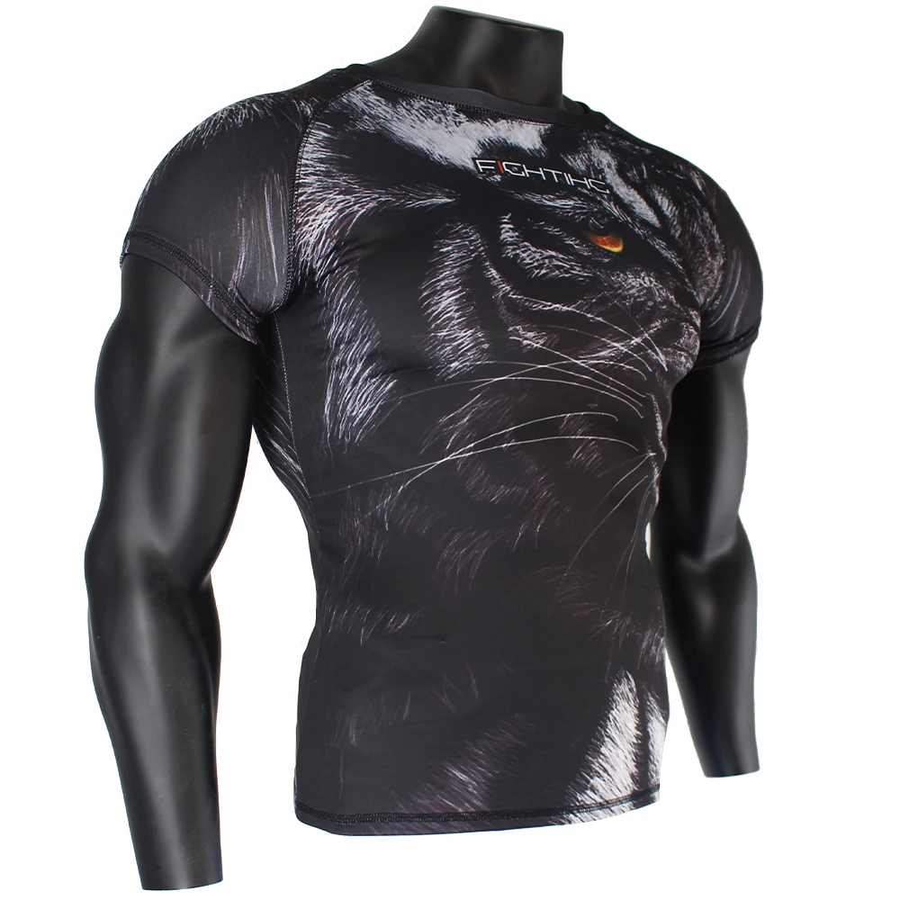 FTEIF mma Nero roaring tiger camouflage Stretto lotta Guantoni Da Boxe pullover tiger muay thai abbigliamento rashguard jiu jitsu t shirt mma