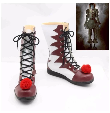 Zapatos Pennywise de It de Stephen King para hombre, máscara de Cosplay, botas de payaso de miedo, accesorios de disfraces de Halloween Navidad y personalizados