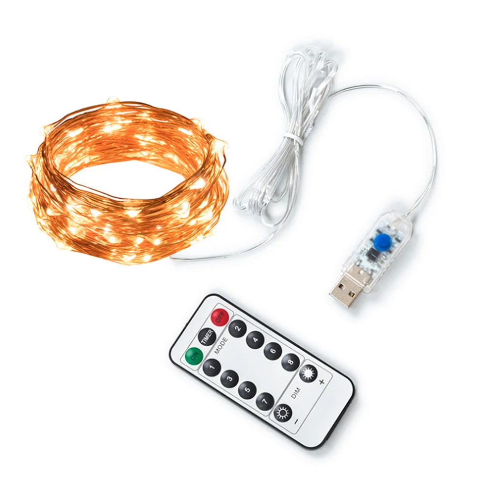 Fernbedienung Smart Weihnachten Valentinstag Feier USB Farbe LED Innen Romantische Dekorative Kupfer Draht String Lichter