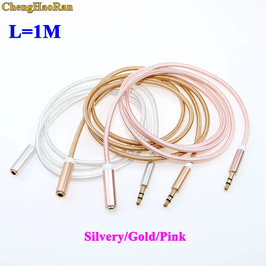 1m Headphone Extension Cable 3.5mm Jack Male to Female AUX Cable M/F Audio Stereo Extender Cord Earphone 3.5 mm Cloth Cable