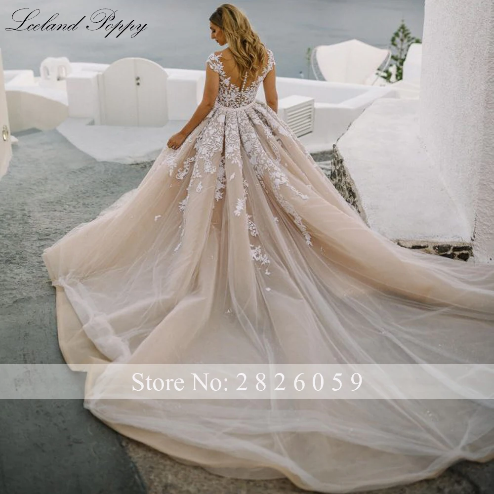 Lceland Poppy Customized 2 in 1 Lace Mermaid Wedding Dresses Floor Length Tulle Sleeveless Bridal Gown with Detachable Train