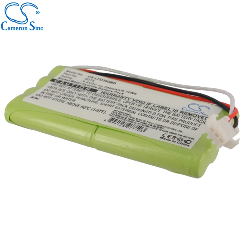 CameronSino Battery for Doppler FD390 6HR-4UC fits Toitu FD390 Doppler 6075 Medical Replacement battery 700mAh/6.72Wh 9.60V