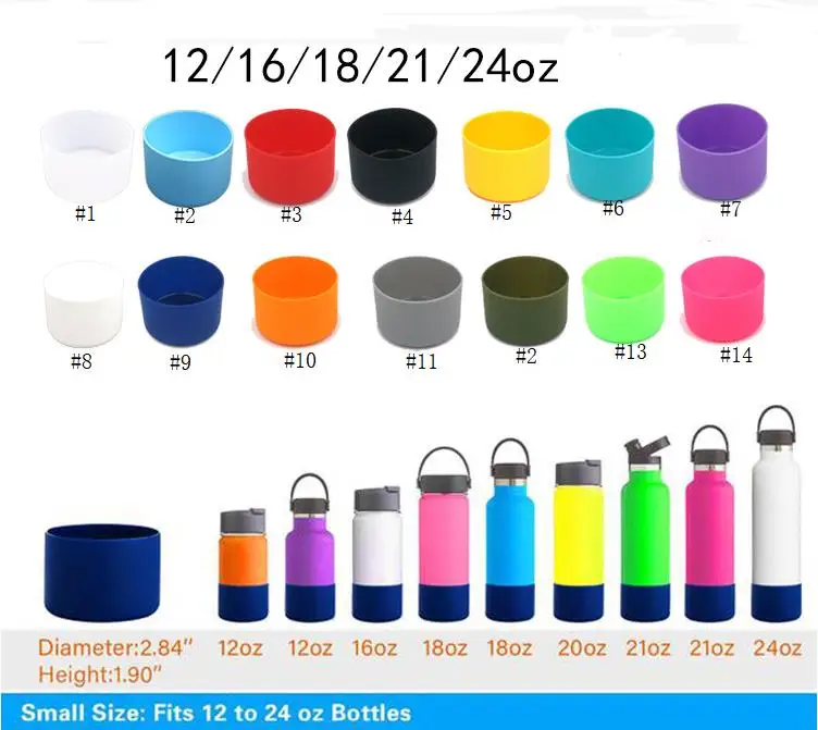 7.5cm Silicone Coaster Bottle Sleeve for 16oz/18oz/21oz/24oz Bottle bottom protective cover tumbler cup flask silicone holder SN