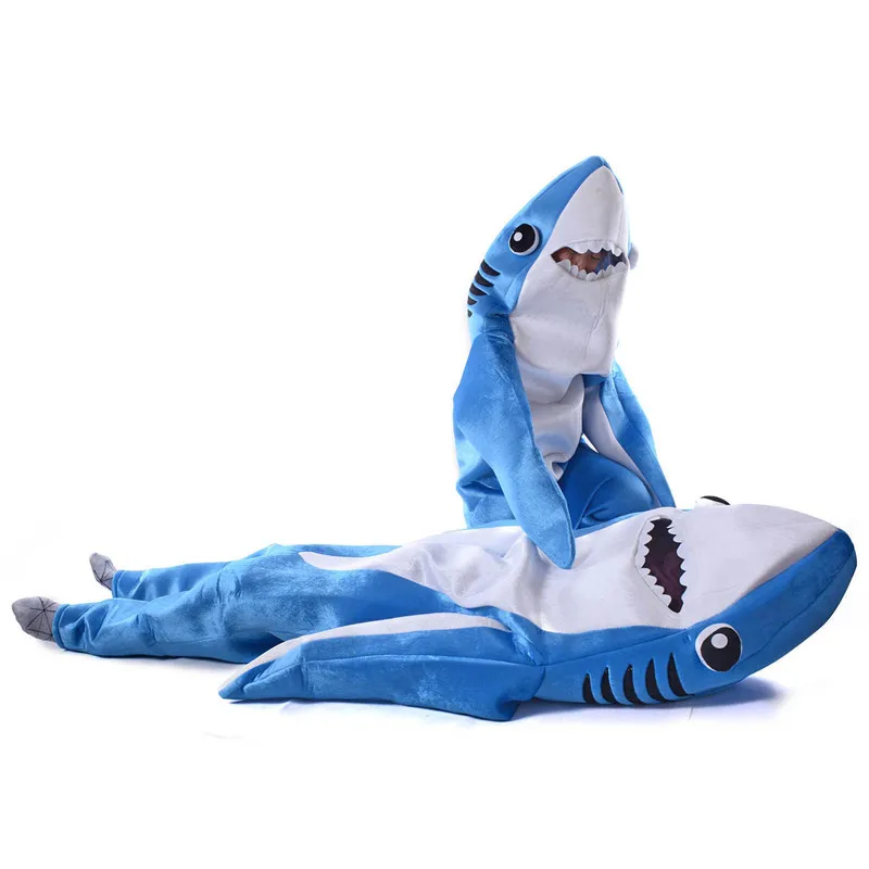 Kids Jumpsuit Cosplay Costume Shark Stage Clothing Fancy Dress Halloween Christmas Props Onesies for Adults Jumpsuit