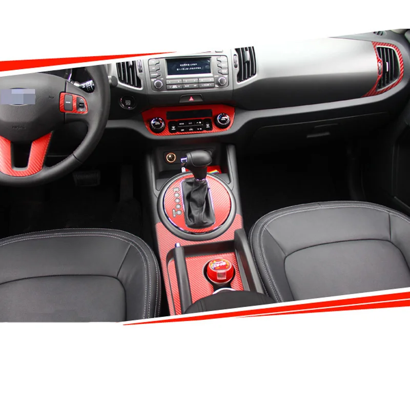 Car Interior Center Console Color Change Carbon Fiber Molding Sticker Decals For Kia Sportage R 2010-2016