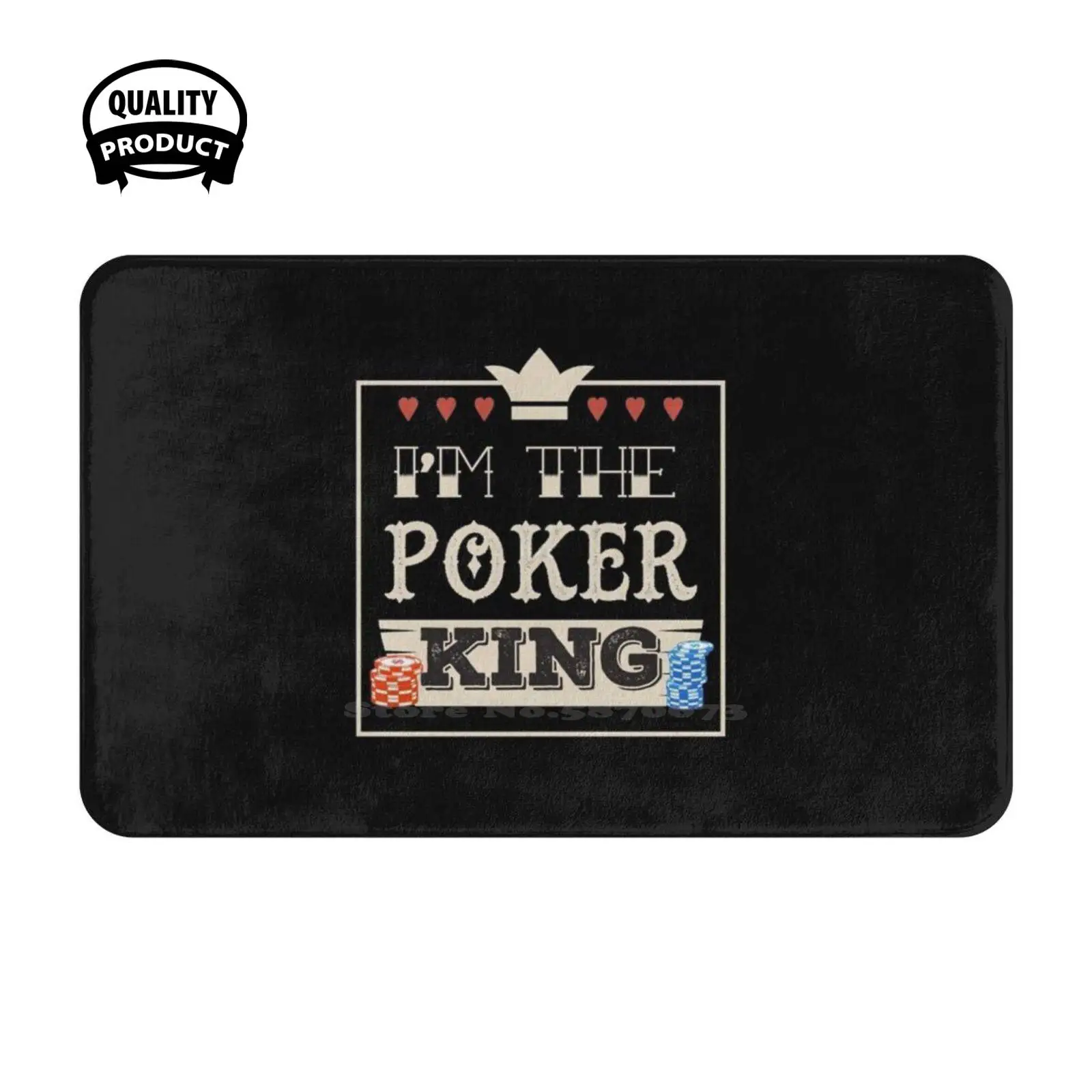 Soy el rey del póker, alfombra suave con diseño divertido de póker para el hogar, alfombrilla para la puerta del coche, juego de póker Texas Holdem, juegos de azar, espada de corazón