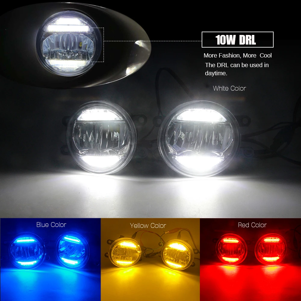 2 X samochód prawy + lewy LED światła przeciwmgielne montaż DRL dzienny reflektor do jazdy dziennej 30W 8000lm 12V dla Toyota Yaris Hatchback 2006-2014