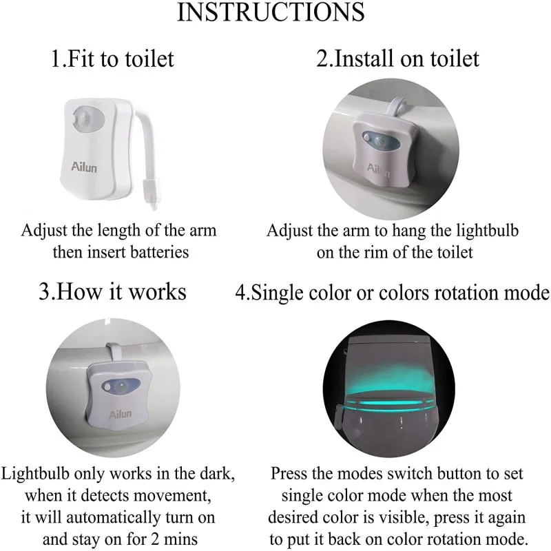 Pir Motion Sensor Seat Night Light 16colors Waterproof Backlight For Bowl Led Luminaria Lamp Wc Toilet Light