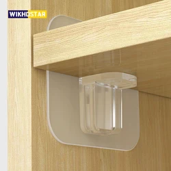 WIKHOSTAR 4/10pcs Adhesive Shelf Support Pegs Closet Cabinet Shelf Support Clips Wall Hanger For Kitchen Bathroom Accessories