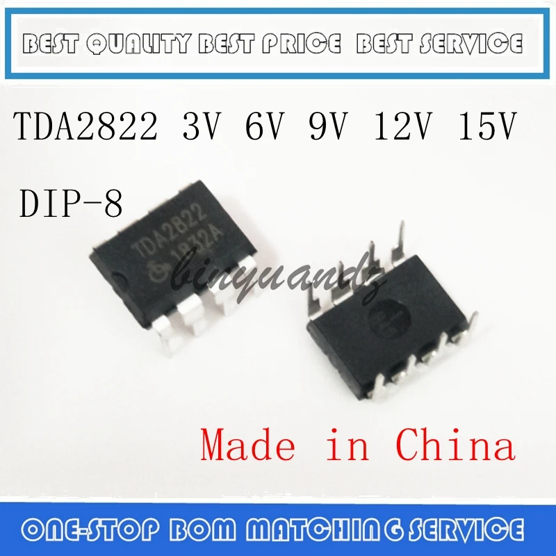 50 sztuk TDA2822 TDA2822M 3V 6V 9V 12V 15V DIP8 DIP-8