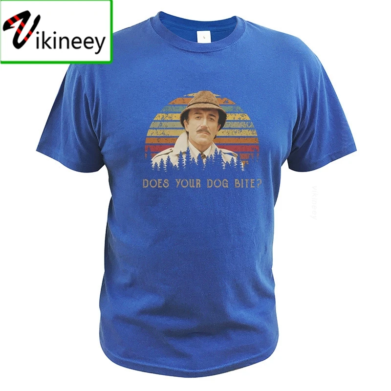 Does Your Dog Bite T-shirt Comedy Film Series Inspector Clouseau Vintage Funny EU Size Casual T Shirt