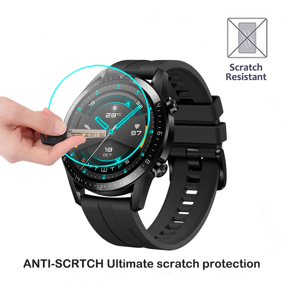 2pcs For Huawei watch Magic  2 GT 2 GT 3 Pro 42mm 46mm Smartwatch 2.5D Tempered Glass Screen Protector Anti-Scratch Clear Glass