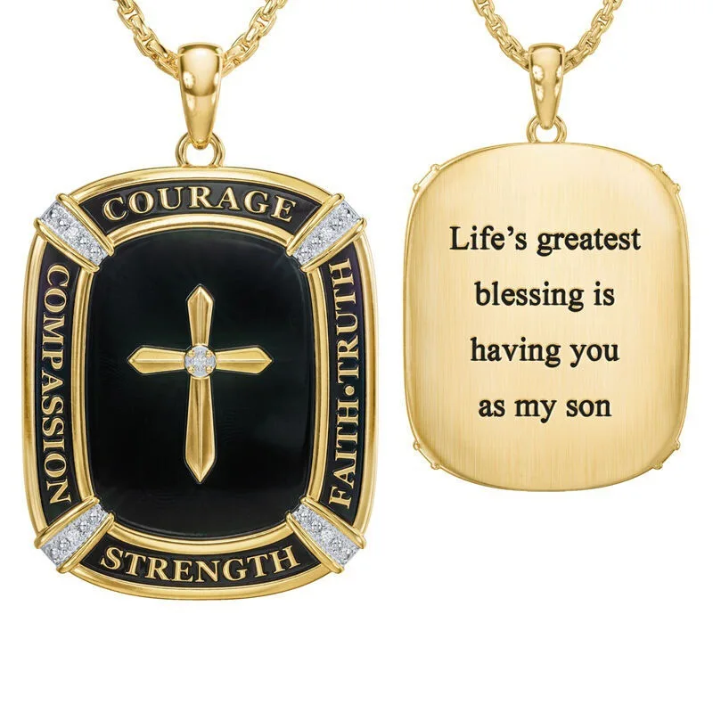 2024 Cute Fashion Trend Square Plate Cross Christian Jesus Pendant Necklace Pendant Collar Necklace Joyero Gold Jeweler Gothic