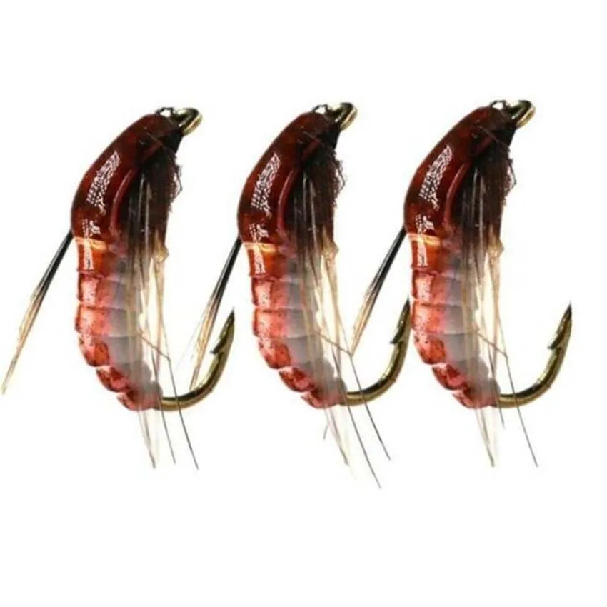 3/6Pcs Angeln Fliegen Realistische Nymph Scud Fly für Trout Fly Angeln Streamer Binden Künstliche Köder Köder