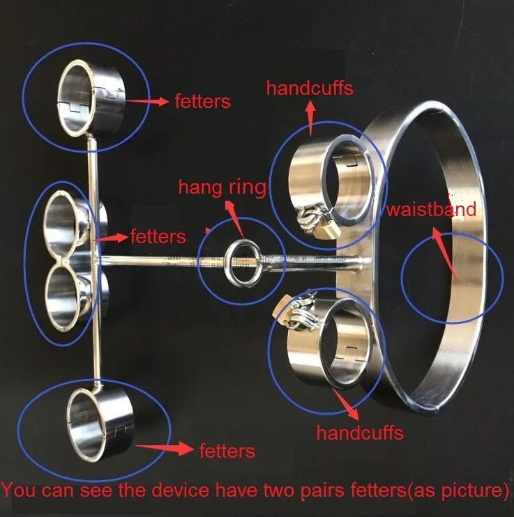 Latest Stainless Steel Bondage Hanging Frame Handcuffs Wrist Ankle Cuffs Waist Restraints Slave Bdsm Adult Games Sex Toy